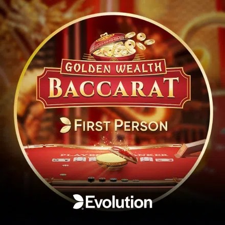 First Person Golden Wealth Baccarat logo by Evolution rewards-casino