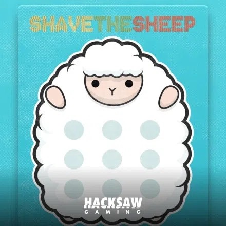 Shave the Sheep slot logo by Hacksaw Gaming at rewards-casino